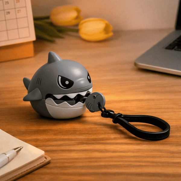 Pull Line Shark Keychain Toy | Funny Biting Shark